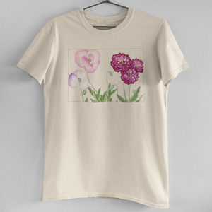 Vintage Poppy Flower Fuchsia Tee